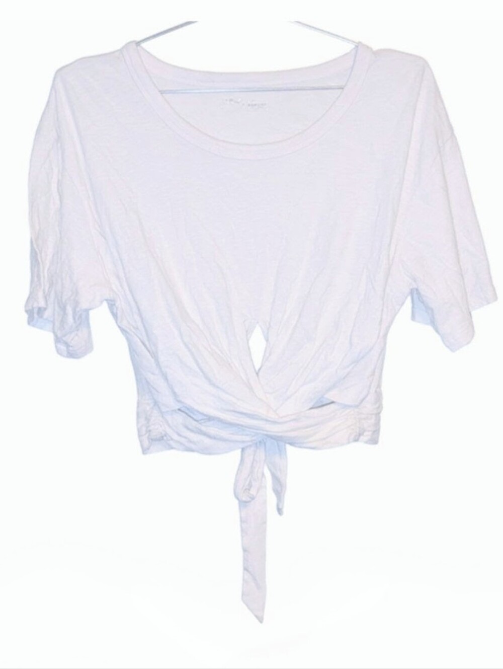 American Eagle White Wrap Top
